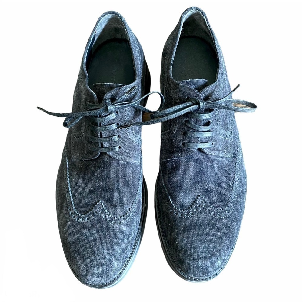 VINCE Men’s Pryce Wingtip Suede Oxford Shoes Black Size 9